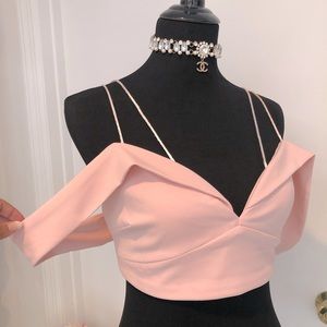 Missguided off-shoulder pink princess top 💕